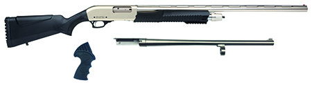 [812285025704] Rock Island MR25P101MC Meriva 3-in-1 Combo 12 Gauge 5+1 3" 18.50" Cylinder Bore, 28" Vent Rib Barrels Chrome Rec Black Synthetic Stock Right Hand (Full Size)