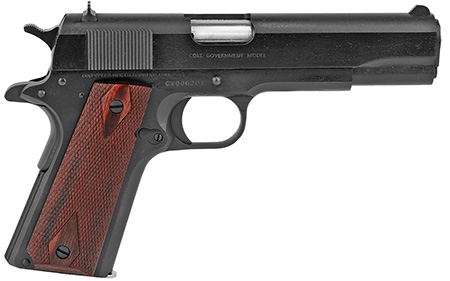 [098289112231] Colt Mfg O1911C38 1911 Government 38 Super 9+1 5" Blued National Match Barrel, Serrated Steel Slide  &  Frame w/Beavertail, Black Cherry Checkered G10 Grip