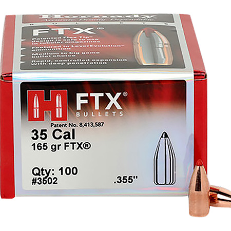 [090255235029] Hornady 3502 FTX  35 Cal .355 165 gr Flex Tip eXpanding 100 Per Box/ 15 Case