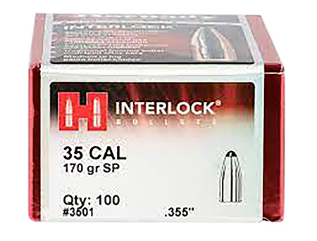 [090255235012] Hornady 3501 InterLock  35 Cal .355 170 gr Spire Point 100 Per Box/ 15 Case