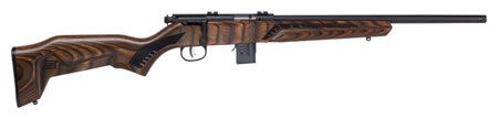 [062654966378] Savage Arms 96637 93R17 Minimalist 17 HMR 10+1 Cap 18" Matte Black Rec/Barrel Natural Brown Laminate Boyd's Minimalist Stock Right Hand (Full Size)