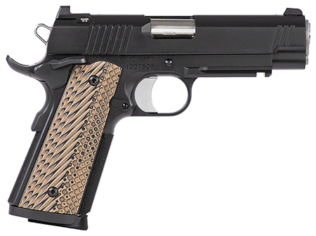 [806703018089] Dan Wesson 01808 Specialist Commander 45 ACP 8+1 4.25" Stainless Steel Barrel, Black Duty Serrated Stainless Steel Slide  &  Frame w/Picatinny Rail, Black/Brown G10 Grip, Ambidextrous