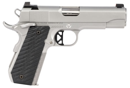 [806703018270] Dan Wesson 01827 V-Bob  45 ACP 8+1 4.25" Match Grade Barrel, Forged Stainless Steel Frame w/Beavertail, Serrated Bead Blasted Stainless Steel Slide, Black G10 Grip