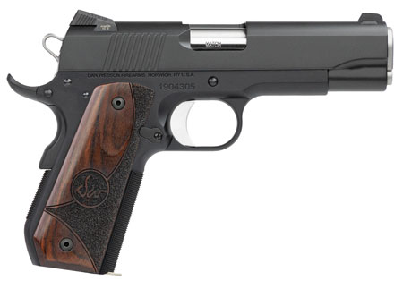 [806703018287] Dan Wesson 01828 Guardian  9mm Luger 9+1 4.25" Stainless Steel Barrel, Black Duty Serrated Stainless Steel Slide, Black Aluminum Frame w/Beavertail, Wood Grip, Ambidextrous