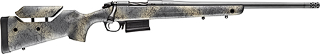 [043125015191] Bergara Rifles B14SM659 B-14 Wilderness Terrain 6.5 PRC 3+1 24" Threaded, Sniper Gray Cerakote Barrel/Rec, Adj. Cheek Piece SoftTouch Woodland Camo Stock with Mini-Chassis, Omni Muzzle Brake