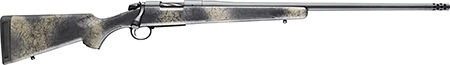 [043125015153] Bergara Rifles B14LM518 B-14 Wilderness Ridge 300 PRC 3+1 24" Threaded, Sniper Gray Cerakote Barrel/Rec, SoftTouch Woodland Camo Synthetic Stock, Omni Muzzle Brake