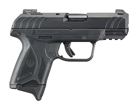 [736676038152] Ruger 3815 Security-9 Compact Pro 9mm Luger 3.42" Barrel 10+1, Black Polymer Frame With Picatinny Acc. Rail, Front Serrated Black Oxide Steel Slide, Trigger Safety