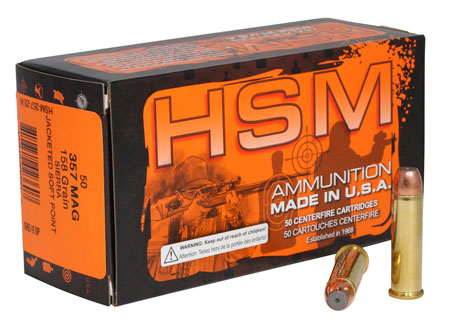 [810742023607] HSM 35722N Pro Pistol  357 Mag 158 gr Jacketed Soft Point 50 Per Box/ 10 Case