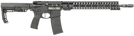 [847313016447] Patriot Ordnance Factory 01644 Minuteman Direct Impingement 5.56x45mm 30+1 16.50" Nitride Treated Threaded Barrel, Black Hard Coat Anodized Receiver, Synthetic 6 Position MFT Minimalist Stock