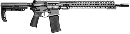 [847313016454] Patriot Ordnance Factory 01645 Minuteman Direct Impingement 5.56x45mm 30+1 16.50" Nitride Treated Threaded Barrel, Tungsten Cerakote Receiver, Synthetic 6 Position MFT Minimalist Stock