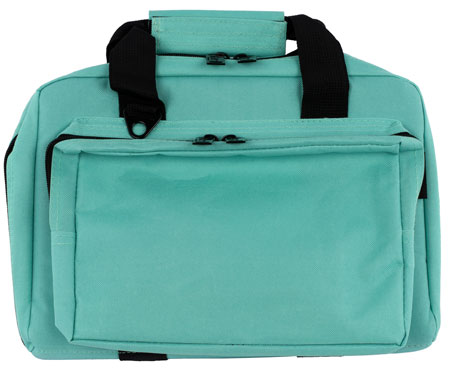 [663306211022] US PeaceKeeper P21102 Mini Range Bag Water Resistant Robin's Egg Blue 600D Polyester with 8 Mag Pockets, Lockable Zippers  &  Wraparound Handles 12.75" L x 8.75" H x 3" D Exterior Dimensions