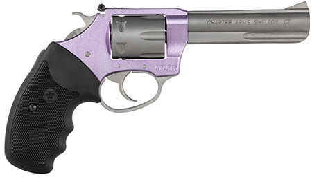 [678958522426] Charter Arms 52242 Pathfinder Lite 22 LR 8rd 4.20" Matte Stainless Stainless Steel Barrel, Lavender Aluminum Frame, Matte Stainless Cylinder, Black Finger Grooved Rubber Grip, Exposed Hammer