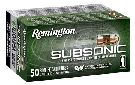 [047700000206] Remington Ammunition 21135 Subsonic Rimfire 22LR 40gr Plated Hollow Point 50 Per Box/100 Case