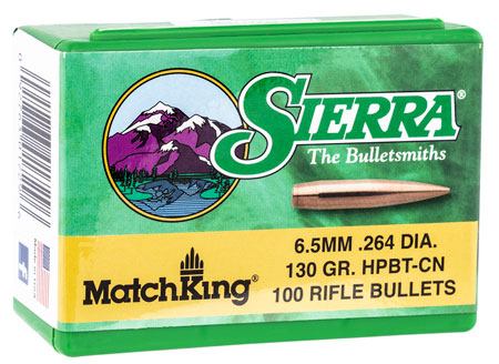 [092763017296] Sierra 1729 MatchKing  6.5Creedmoor 130gr Hollow Point Boat Tail 100/Box