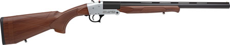 [812285025599] Rock Island TK113 Traditional Single Shot 12 Gauge with 20" Black Parkerized Barrel, 3" Chamber, 1rd Capacity, Silver Anodized Metal Finish  &  Woodgrain Synthetic Stock Right Hand (Full Size)
