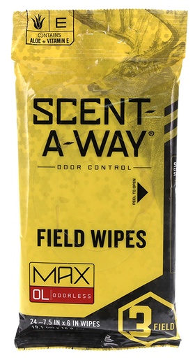 [021291077953] Scent-A-Way 07795 Max Field Wipes Odor Eliminator Odorless Scent Pkg of 24