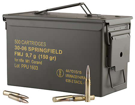 [8605003813743] PPU PP3006GMC Standard Rifle  30-06Springfield 150gr Full Metal Jacket/500rds *Sold by Case *Includes Metal Can