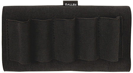 [026509002055] Allen 205 Shotgun Shell Holder  Black Elastic 5rd Shotgun Buttstock Mount