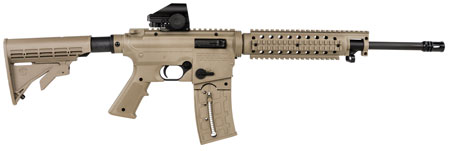 [884110372406] Mossberg 37240 715T Flat Top Tactical 22 LR Caliber with 25+1 Capacity, 16.25" Barrel, Matte Blued Metal Finish  &  Adjustable Flat Dark Earth Synthetic Stock Right Hand (Full Size) Includes Green Dot