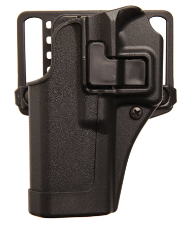 [604544616231] Blackhawk 410568BKL Serpa CQC  OWB Size 68 Matte Black Polymer Belt Loop/Paddle Compatible w/Glock 43 Left Hand