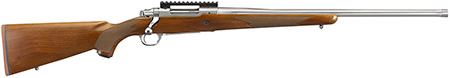 [736676571055] Ruger 57105 Hawkeye Hunter Full Size 6.5 PRC 3+1 22" Satin Stainless Steel Threaded Barrel, Picatinny Rail Steel Receiver, Fixed American Walnut w/Pistol Grip Stock