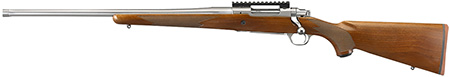 [736676571208] Ruger 57120 Hawkeye Hunter Full Size 6.5 Creedmoor 3+1  22" Satin Stainless Steel Threaded Barrel, Picatinny Rail Steel Receiver, Fixed American Walnut w/Pistol Grip Stock, Left Hand
