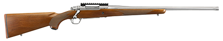 [736676571253] Ruger 57125 Hawkeye Hunter Full Size 204 Ruger 5+1 24" Satin Stainless Steel Threaded Barrel, Picatinny Rail Steel Receiver, Fixed American Walnut w/Pistol Grip Stock
