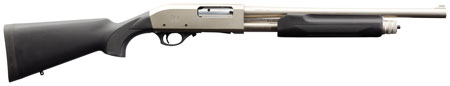 [8053800941365] Charles Daly 930228 301 Tactical 12 Gauge Pump 3" 5+1 18.50" Nickel Vent Rib Barrel, Nickel Aluminum Receiver, Black Fixed Synthetic w/Pistol Grip Stock,