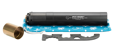 [791154081136] Griffin Armament GAREV45 Revolution Mod 3 45 Cal 1.375" Black Hardcoat Anodized Aluminum/Stainless Steel, CAM-LOK Piston Included