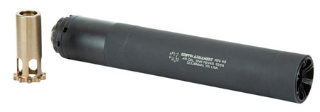 [791154081136] Griffin Armament GAREV45 Revolution Mod 3 45 Cal 1.375" Black Hardcoat Anodized Aluminum/Stainless Steel, CAM-LOK Piston Included