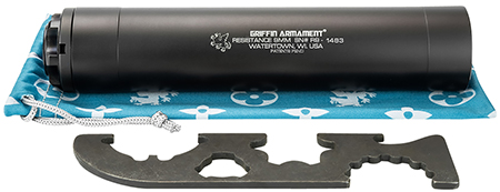 [791154080931] Griffin Armament GARS9 Resistance  9mm Luger 1.375" Black Hardcoat Anodized Aluminum/Stainless Steel