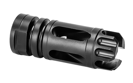 [791154080900] Griffin Armament XHP556FC Gate-LOK Flash Comp Black Nitride 17-4 Stainless Steel with 1/2"-28 tpi Threads, 2.21" OAL  &  .863" Diameter for 5.56x45mm NATO  M4SD, M4SDK, M4SD2  &  30SD Series Silencers