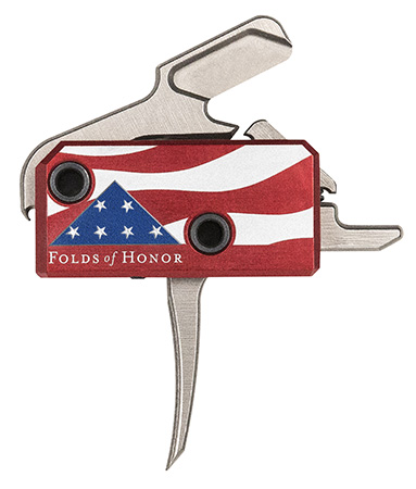 [853742008441] Rise Armament RA13FOLDSPT The Patriot High Performance Single-Stage Flat Trigger with 3.50 lbs Draw Weight  &  Silver/Red/White/Blue Finish for AR-Platform Right
