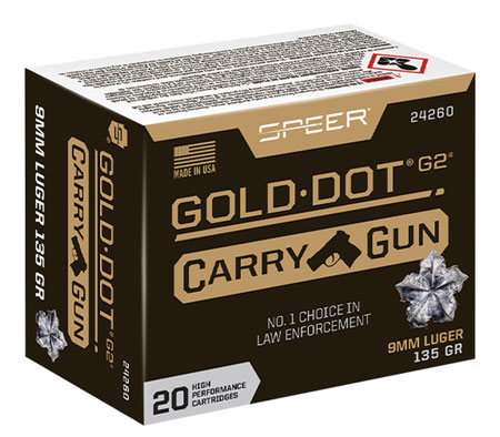 [604544657913] Speer 24260 Gold Dot Carry Gun 9mmLuger 135gr Hollow Point 20 Per Box/10 Case