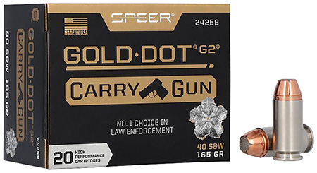 [604544657920] Speer 24259 Gold Dot Carry Gun 40S&W 165gr Hollow Point 20 Per Box/10 Case