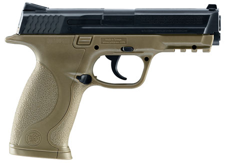 [723364550515] Umarex S&W Air Guns 2255051 S&W M & P  CO2 177 BB 19+1 4.25" FDE Polymer Grips