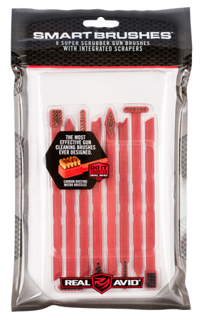 [813119012754] Real Avid AVSB01 Smart Brush  Multi-Caliber Universal Firearm Plastic 5.50" Long Bronze/Nylon Bristles 8 Per Pkg