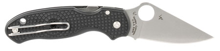 [716104013135] Spyderco C223PBK Para 3 Lightweight 2.92" Folding Clip Point Plain CTS BD1 SS Blade FRN Black Includes Pocket Clip