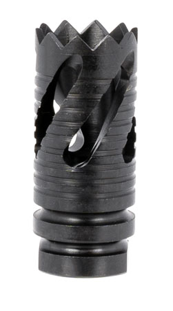 [811261028609] TacFire MZ10219MM Thread Crown Muzzle Brake Black Oxide Steel with 1/2"-36 tpi Threads, 2.05" OAL  &  0.87" Diameter for 9mm Luger AR-Platform