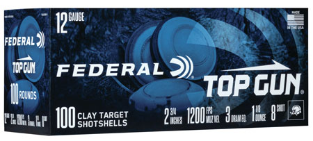 [604544653342] Federal TG121008 Top Gun  12Gauge 2.75" 1 1/8oz 8Shot 100 Per Box/2 Case