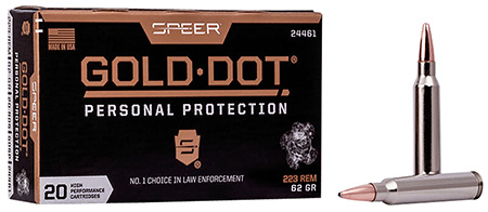 [604544654974] Speer 24461 Gold Dot Personal Protection 223Rem 62gr Soft Point 20 Per Box/10 Case