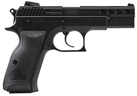 [858763007268] SAR USA P8LBL P8L  9mm Luger 17+1, 4.60" Black Ported Steel Barrel, Black Serrated/Ported Steel Slide, Black Steel Frame w/Beavertail, Black Polymer Grip, Manual Thumb Safety, Right Hand