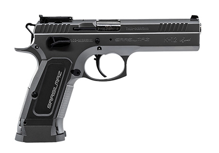 [858763007381] SAR USA K12STSP K12 Sport 9mm Luger 17+1 4.70" Stainless Target Crown Barrel, Stainless Steel Serrated Slide, Stainless Steel Frame w/Beavertail, Gray Polymer Grip, Right Hand