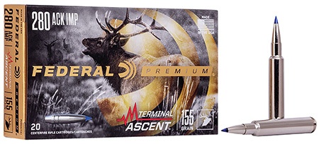 [604544659382] Federal P280A1TA1 Premium Terminal Ascent 280Ackley Improved 155gr 20 Per Box/10 Case
