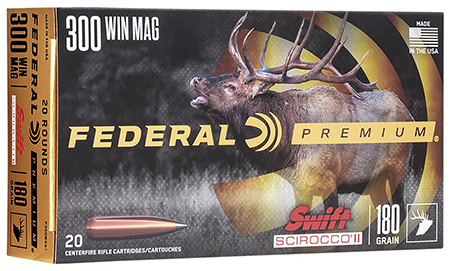 [604544656077] Federal P300WSS1 Premium  300WinMag 180gr Swift Scirocco II 20 Per Box/10 Case