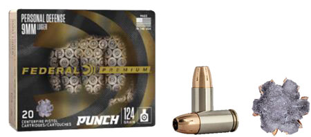 [604544659047] Federal PD9P1 Punch Personal Defense 9mmLuger 124gr Jacketed Hollow Point 20 Per Box/10 Case
