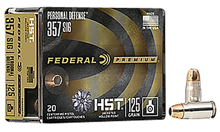 [604544657463] Federal P357SHST1S Premium Personal Defense 357Sig 125gr HST Jacketed Hollow Point 20 Per Box/10 Case