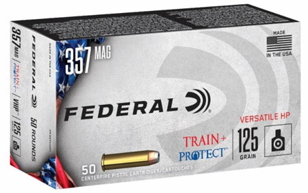 [604544656213] Federal TP357VHP1 Train + Protect  357Mag 125gr Versatile Hollow Point 50 Per Box/10 Case