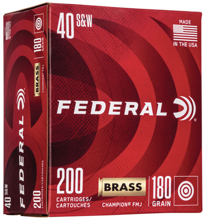 [604544634235] Federal WM52232 Champion Training 40S&W 180gr Full Metal Jacket 200 Per Box/5 Case