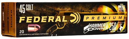 [604544658378] Federal LG45C1 Premium HammerDown 45Colt 250gr Bonded Hollow Point 20 Per Box/10 Case